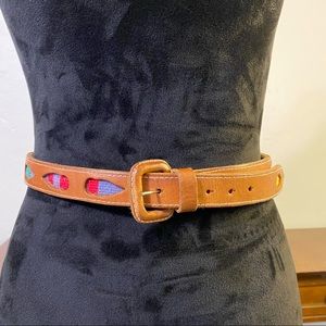 Leather cotton belt made In Guatemala